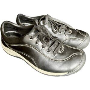 KEEN Presidio II Lace Up Leather Walking/Everyday Shoe -- Black/Grey - 39/8.5